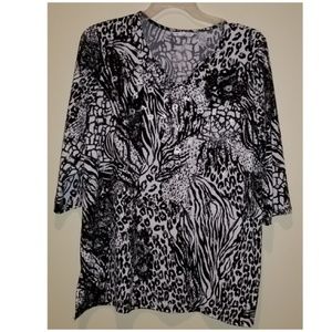 Allison Daley Animal Print Top Size XL